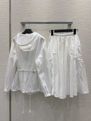 Prada 25 Jacket and Skirt White Polyester