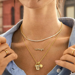 Block Pavé Initial Cluster Charm - M