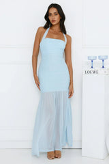 Aveline Halter Mesh Maxi Dress