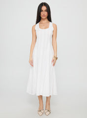 Forever Loved Panelled Midi Dress White