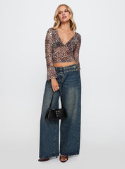 Fast Times Long Sleeve Top Leopard