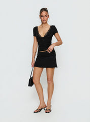 Amia Lace Mini Skirt Black
