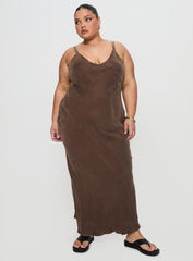 Laurette Maxi Dress Brown Curve