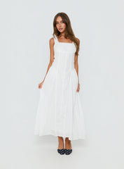 Mariette Panelled Midi Dress White