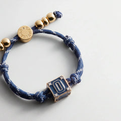 Block Party Varsity Number Custom Bracelet - Navy Single Digit