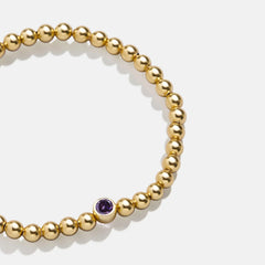 18K Gold Birthstone Pisa Bracelet - Amethyst