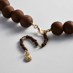 Mini Jane Beaded Necklace - Dark Wood
