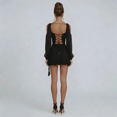 Rosalind Lace-Up Mini Dress