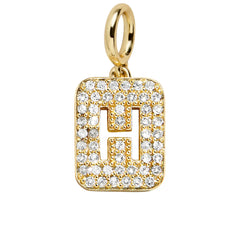 Block Pavé Initial Cluster Charm - H