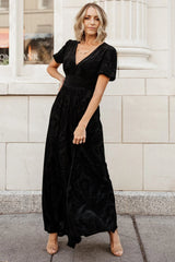 Leslie Velvet Maxi Dress | Black
