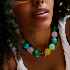 Jane Beaded Necklace - Natural Multi Bead