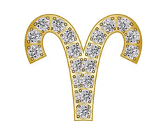 Aries Mini Zodiac Icon - Pavé/Gold