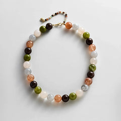 Mini Jane Beaded Necklace - Earth Tones