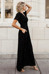 Leslie Velvet Maxi Dress | Black