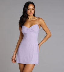 Sweet Shimmer Glitter A-Line Mini Dress