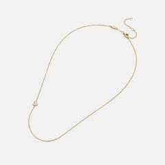 18K Gold Asymmetrical Heart Necklace - Heart