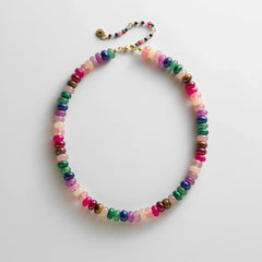 Joyce Semi-Precious Beaded Necklace - Dark Multi Bead