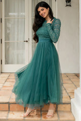 Lonnie Tulle Dress | Emerald