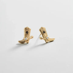 14K Gold Just For Fun Earrings - Cowboy Boot