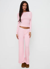 Whimsie Long Sleeve Sleep Top Pink