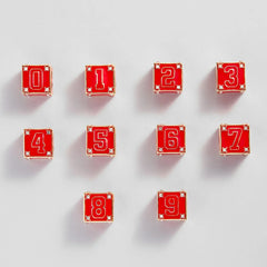 Block Party Varsity Number Custom Bracelet  - Cherry Red Single Digit