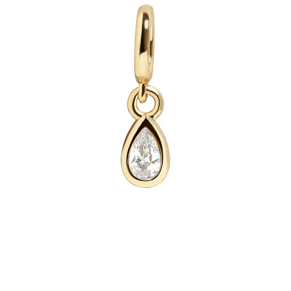 Birthstone Cluster Charm - Crystal/Gold
