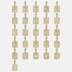 Block Pavé Initial Cluster Charm - M