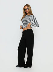 Bekki Wide Leg Knit Pant Black