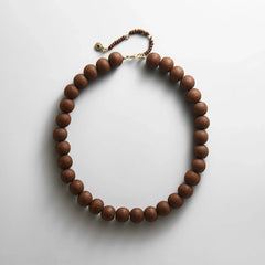 Mini Jane Beaded Necklace - Dark Wood
