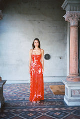 Backless Gown | Burnt Orange Sequin