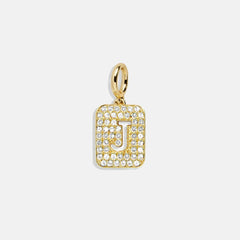 Block Pavé Initial Cluster Charm - J
