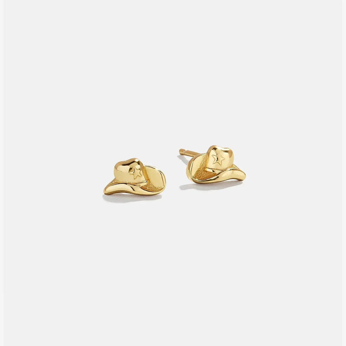 18K Gold Just For Fun Earrings - Cowboy Hat