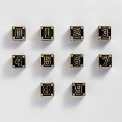 Block Party Varsity Number Custom Bracelet  - Onyx Single Digit