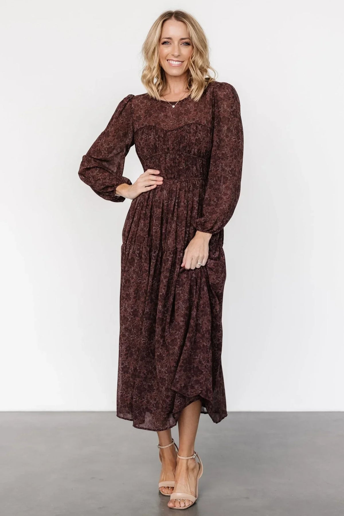 Madelyn Maxi Dress | Brown Floral