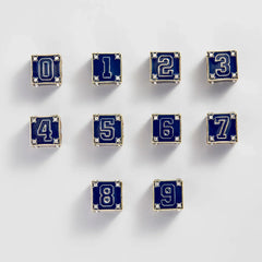 Block Party Varsity Number Custom Bracelet  - Navy Single Digit