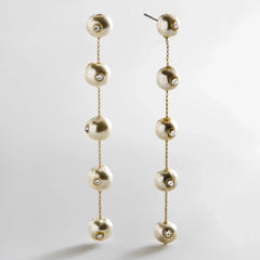 Blair Pearl & Crystal Earrings - Gold/Pearl