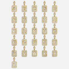 Block Pavé Initial Cluster Charm - J