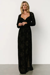Mable Velvet Maxi Dress | Black