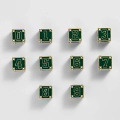 Block Party Varsity Number Custom Bracelet  - Dark Green Double Digit