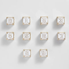 Block Party Varsity Number Custom Bracelet  - White Single Digit