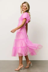 Liv Tulle Midi Dress | Pink