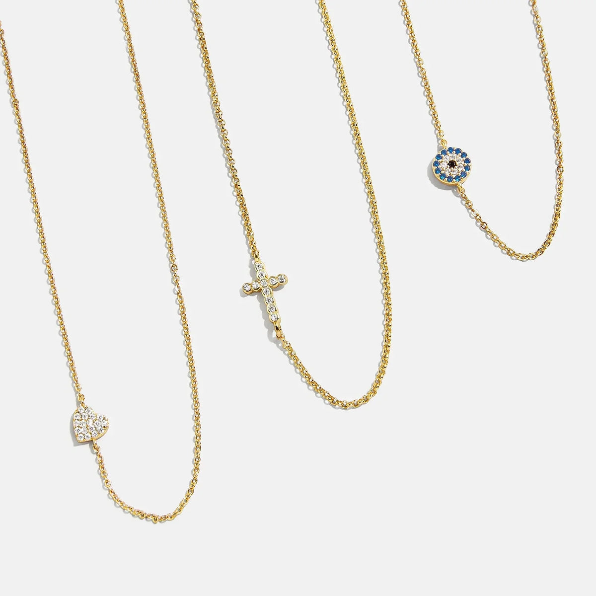 18K Gold Asymmetrical Cross Necklace - Cross