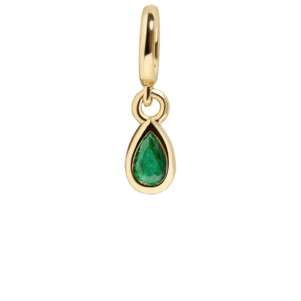 Birthstone Cluster Charm - Emerald/Gold