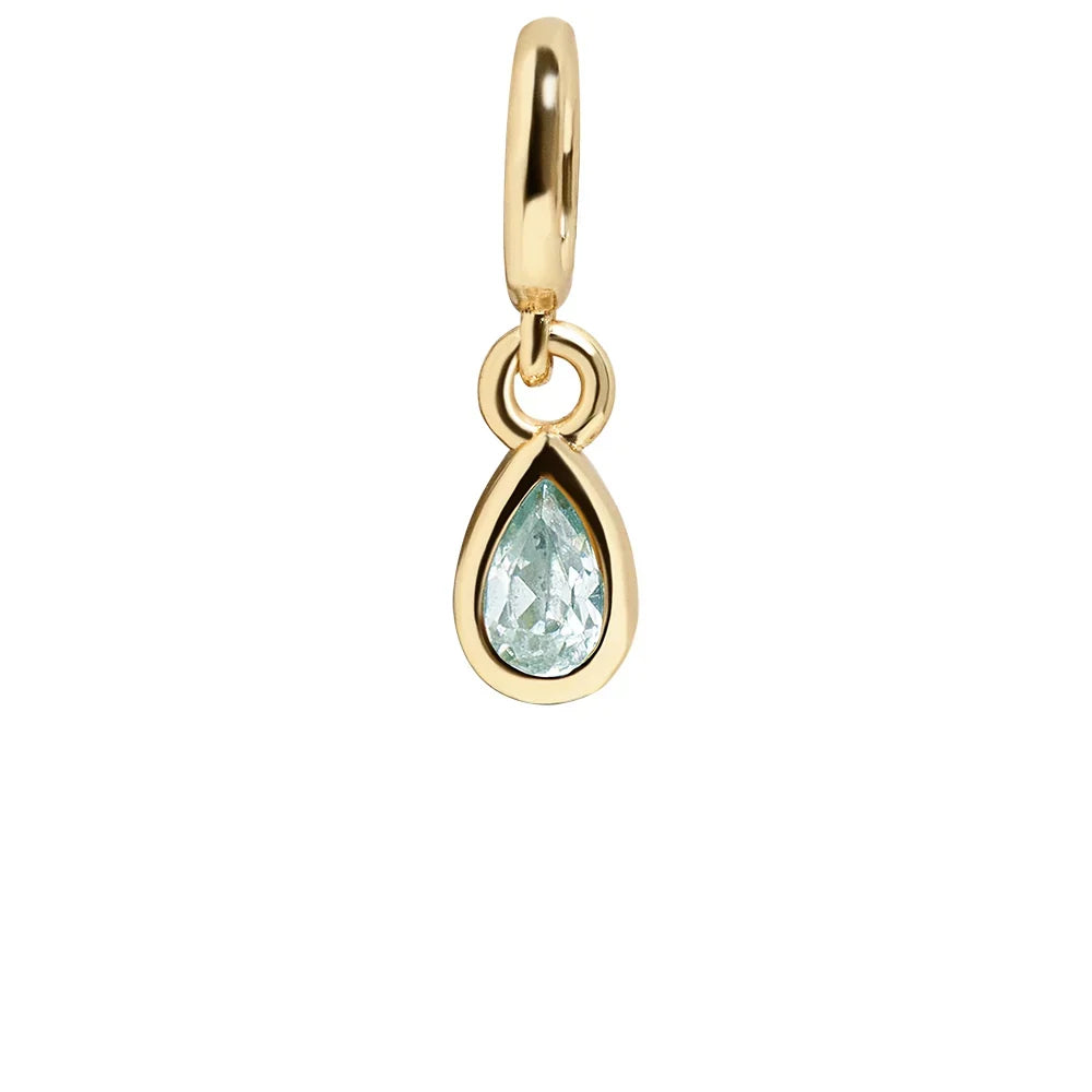 Birthstone Cluster Charm - Aquamarine/Gold