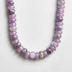 Joyce Semi-Precious Beaded Necklace - Light Amethyst Bead
