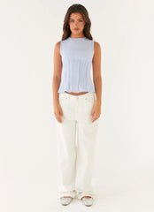 Franco Tie Back Top - Blue