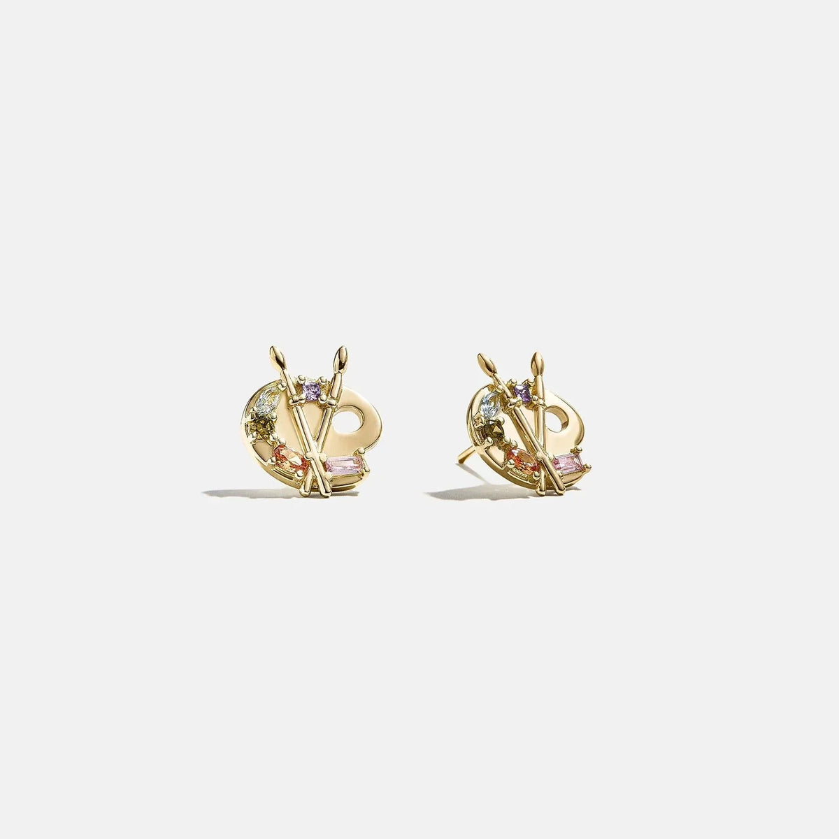 14K Gold Just For Fun Earrings - Painting Palette