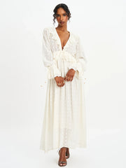 Safiya Jacquard Chiffon Long Sleeve Maxi Dress